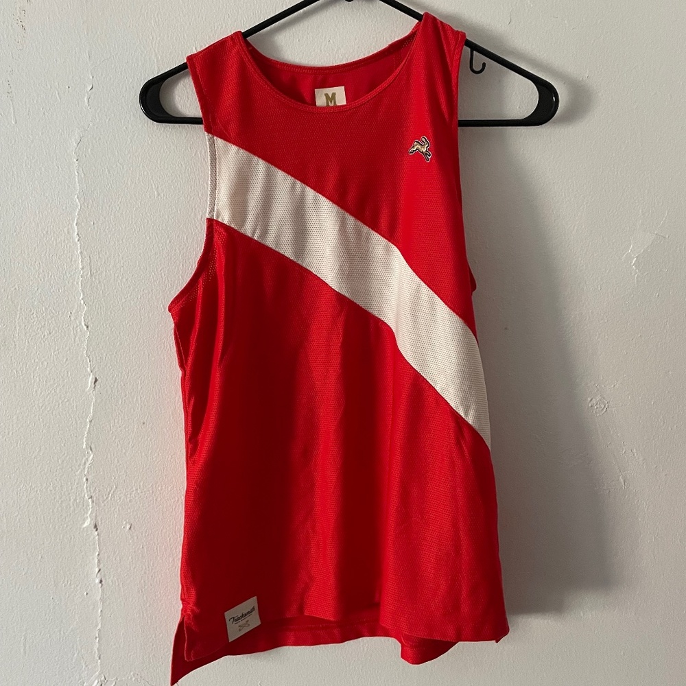 Tracksmith VC singlet in red, Womens M
